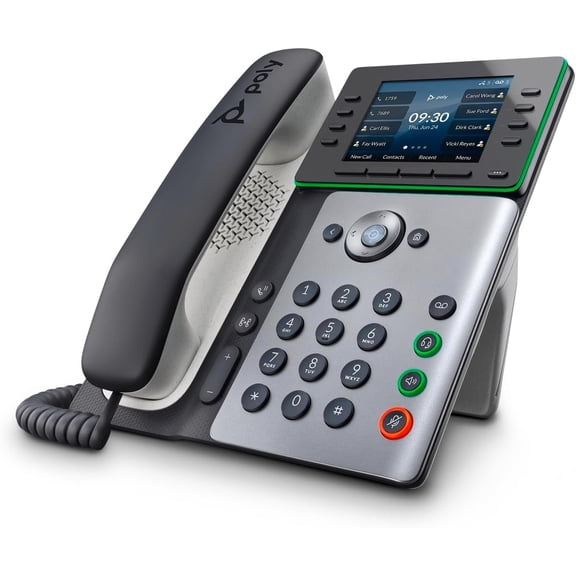 Poly Edge E350 IP Desk Phones (Plantronics + Polycom) Easy to Install with Included Wi-Fi 8-line Keys Supporting up to 32 Lines - Integrated Bluetooth for Mobile Phone and Headset Pairing