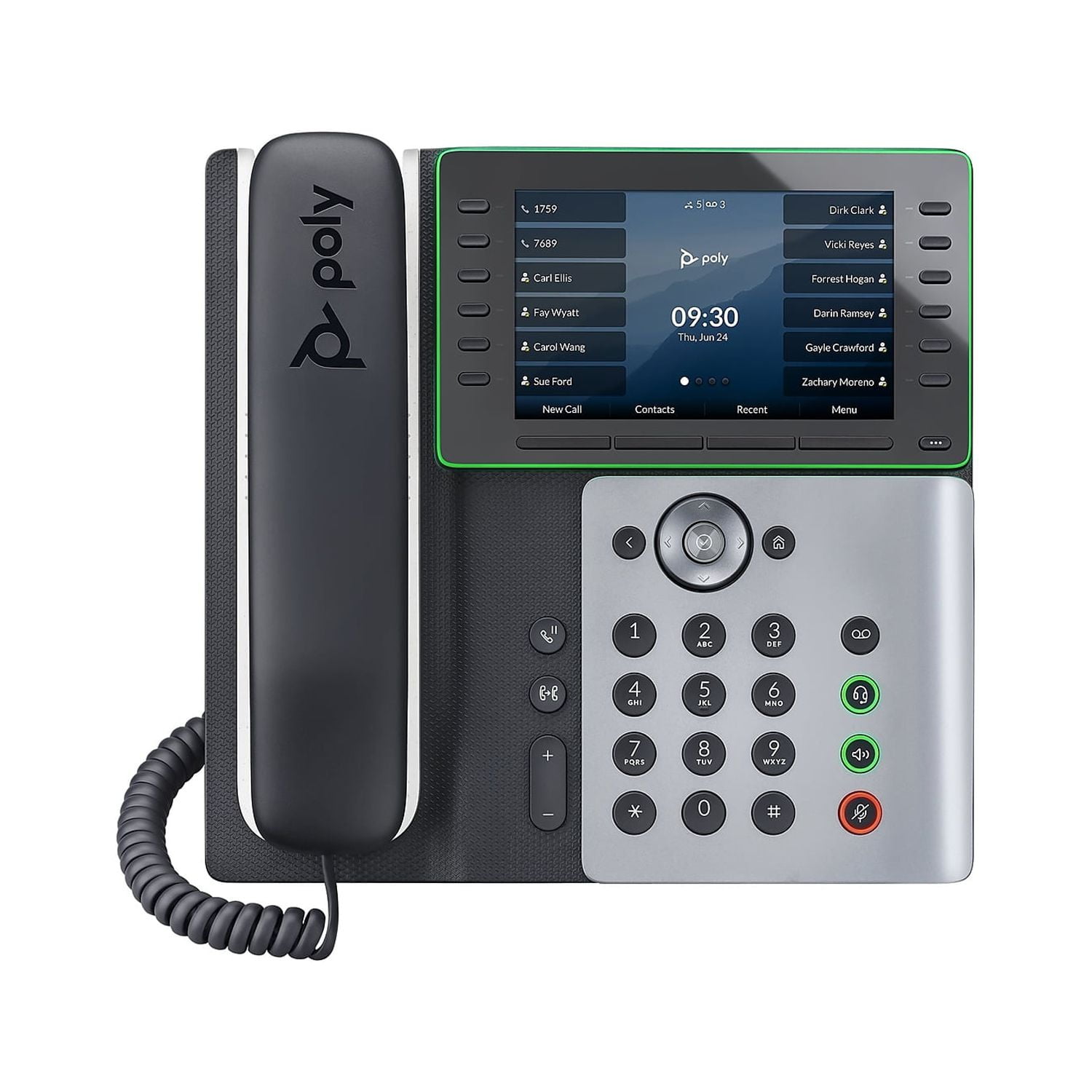 Poly Edge E500 IP Phone, Corded, Corded, NFC, Desktop, Wall Mountable, TAA Compliant