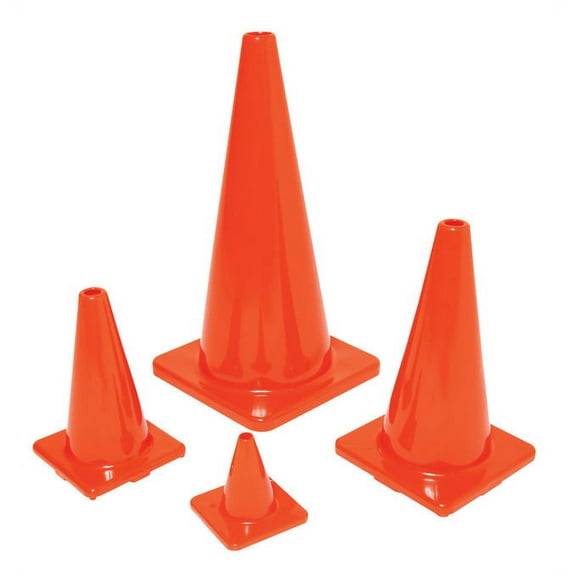 Poly Enterprises 003490 Classic Flexible High Visibility Game Cone- Orange - 28 In. Height