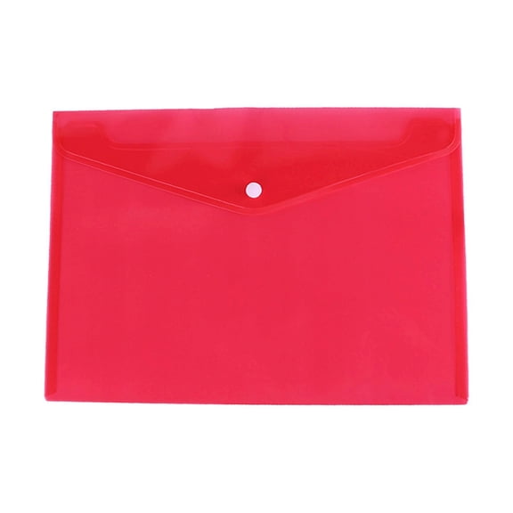 Poly Envelope Folders, Letter Size (8.5x11") Plastic Document Organizer with Snap Button Closure, Water-Resistant File Pouch for Office & Travel, Red