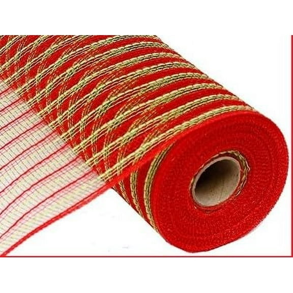 Poly Faux Jute Mesh: Red, Fresh Green 21 inches x 10 Yards (30 feet)