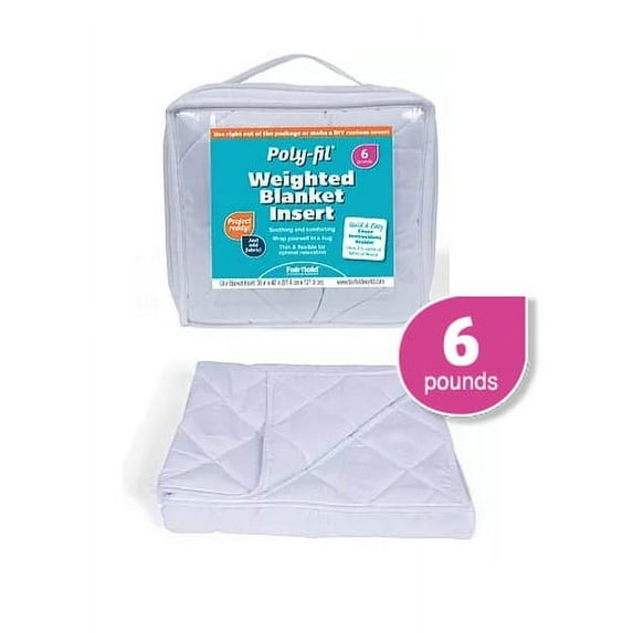 Poly-Fil 6 Pound Weighted Blanket Insert, Just Add Fabric, 36" x 48"