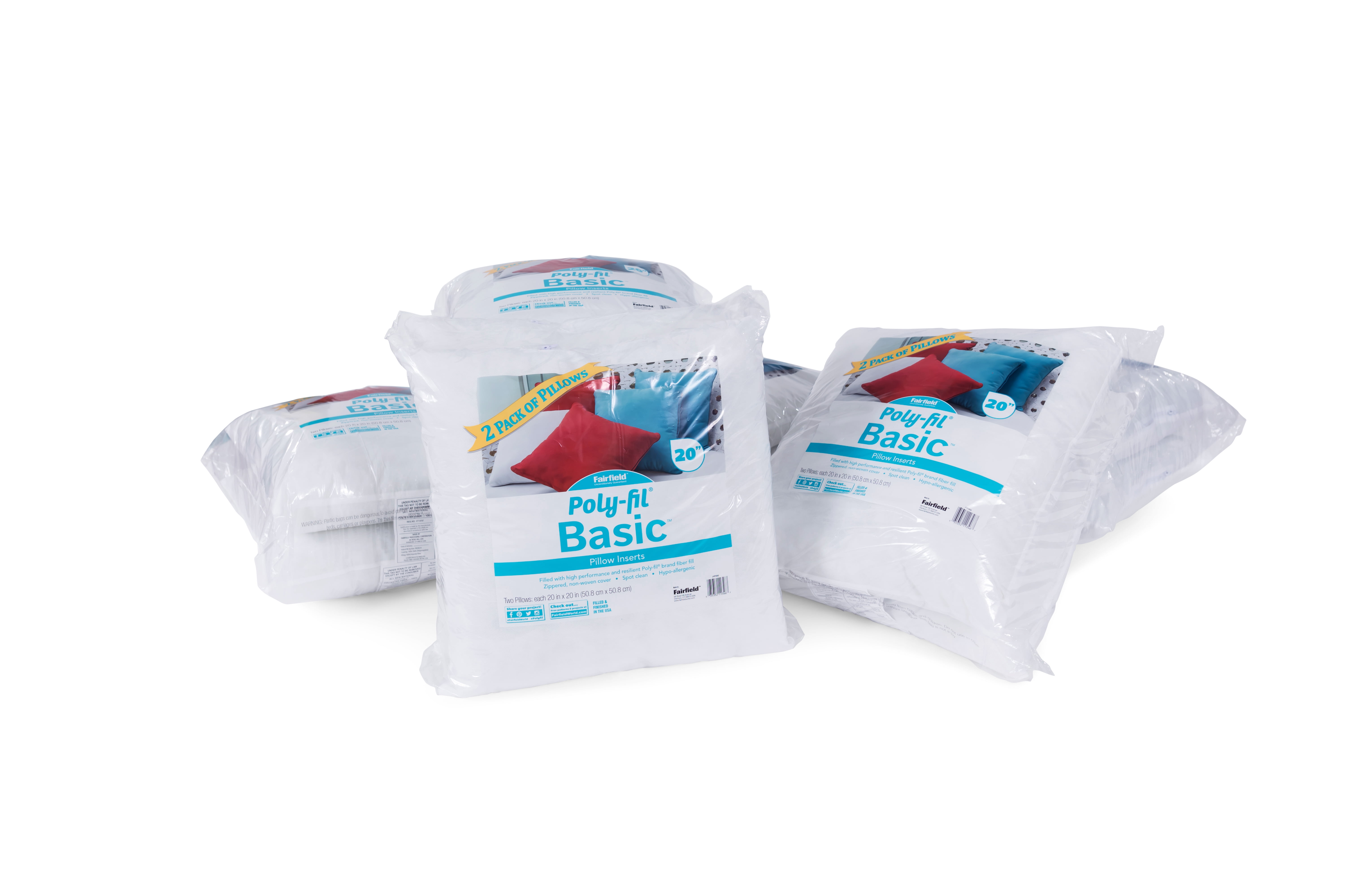 24x24 FOB: Mi Poly-Fil Basic Pillow Insert 2/Pkg - Fairfield