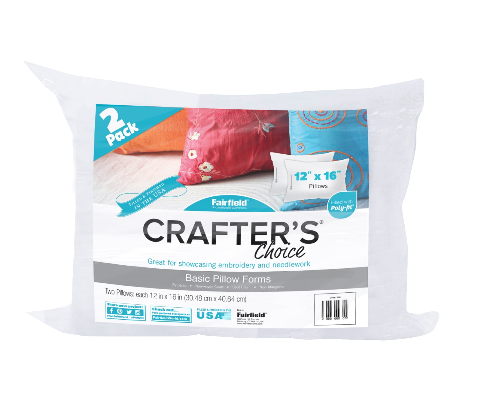 Poly Fil Crafter's Choice Pillow Insert 18x18 - 18 pack