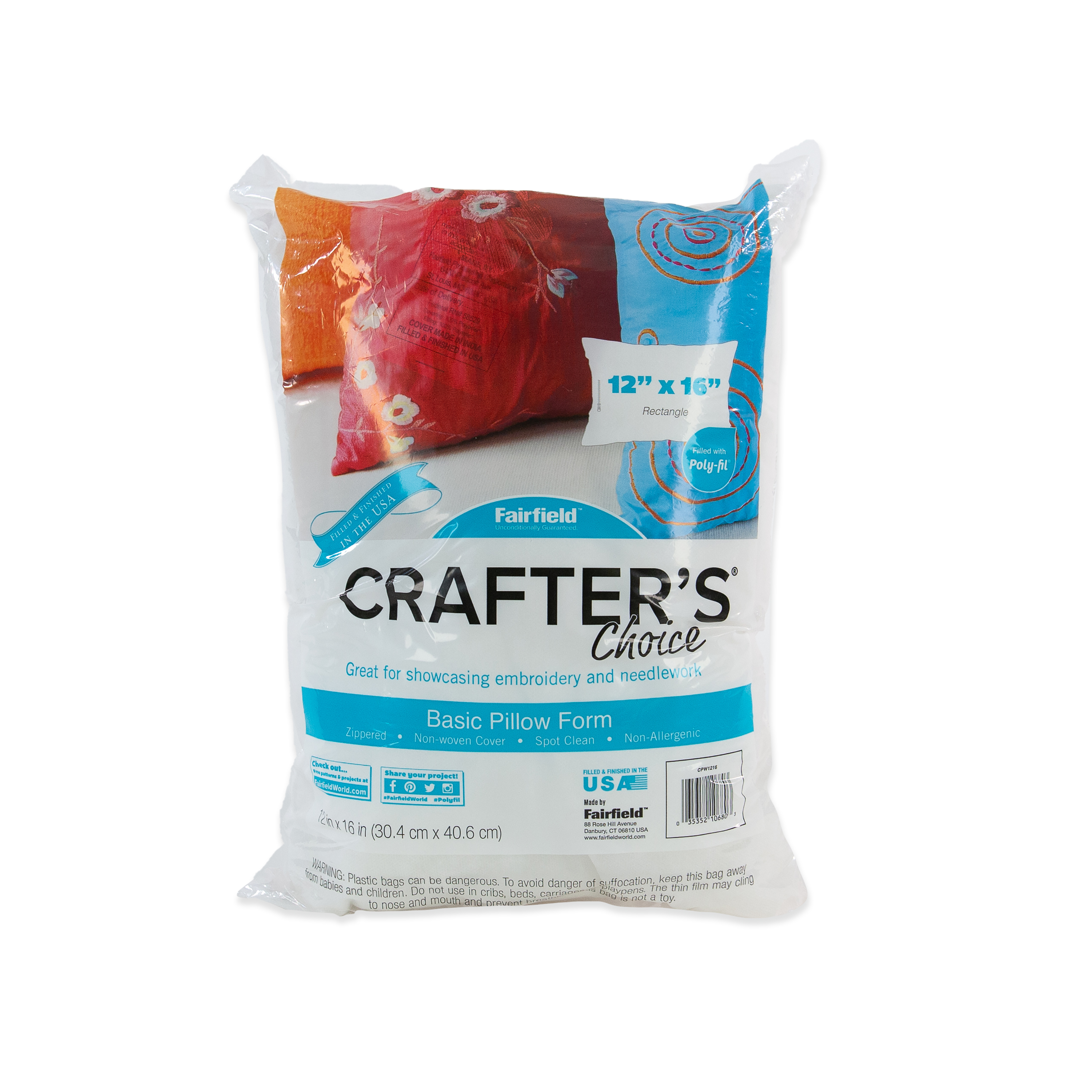 Poly-Fil® Crafter's Choice® Rectangular Pillow Insert by Fairfield™, 12" x 16" - image 1 of 5