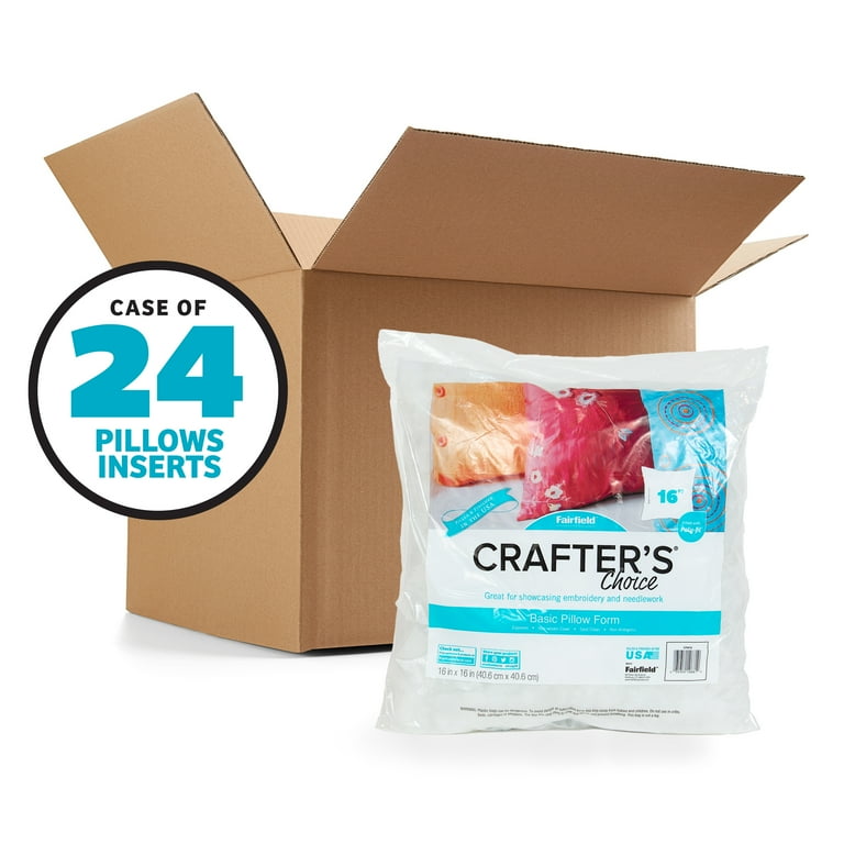 Free Shipping Poly Fil AE Crafter s Choice AE Square Pillow Inserts by Fairfield N 16 x 16 Pack of 24 Walmart