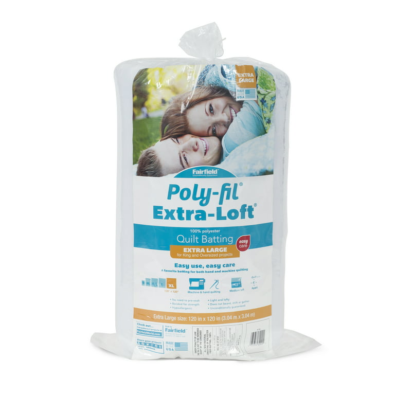 Poly-Fil Extra-Loft 100% Polyester Batting by Fairfield, King Size 120'' x  120