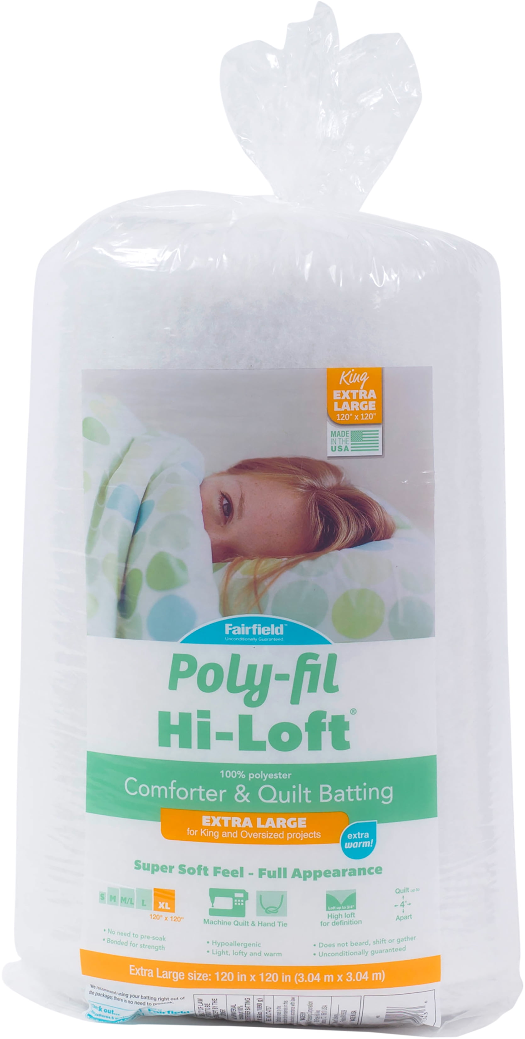 Soft n Crafty Extra Loft Queen Size Quilt Batting, 100% Polyester Bonded,  King Size