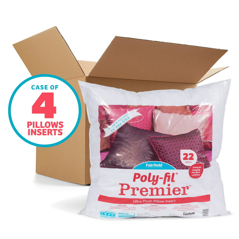 Poly-Fil® Premier™ Oversized Pillow Inserts, 22x 22 (Pack of 4)