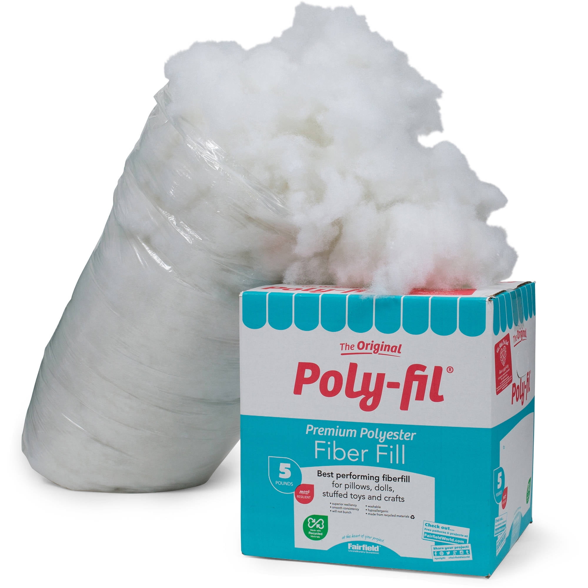 Fairfield 10-Pound Poly-Fil Premium Polyester Fiber White
