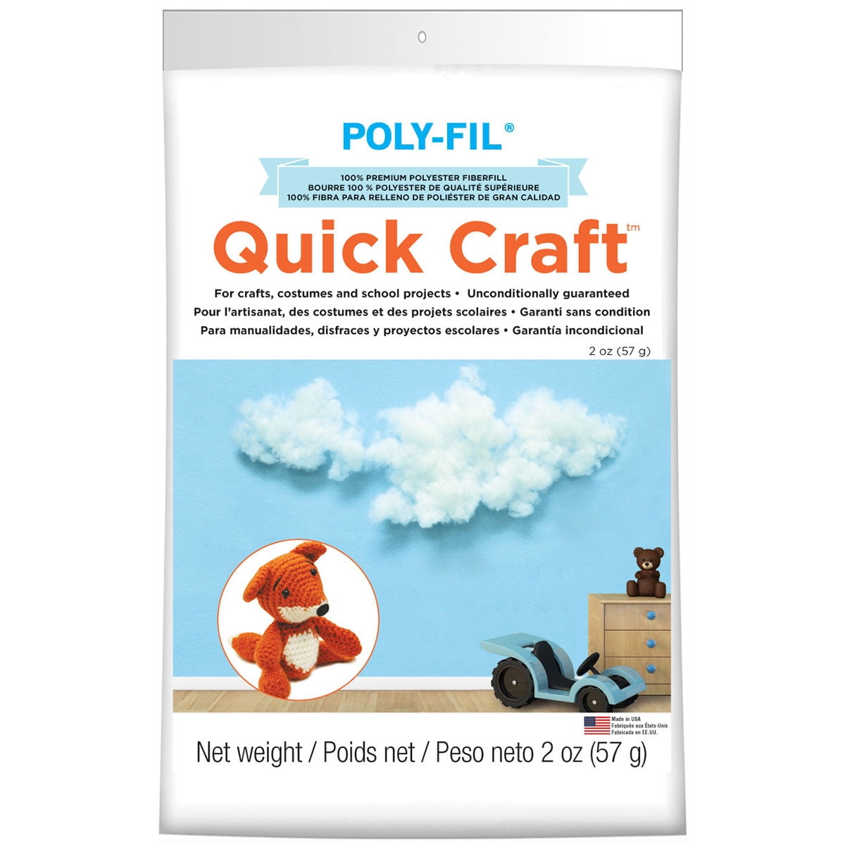 Poly-Fil Filler 4oz Craft Size by Essentials by Leisure. #85706