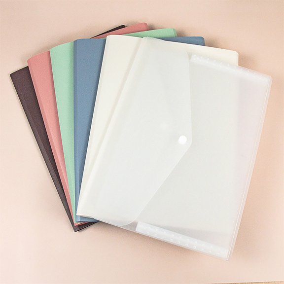 Poly File Folders Letter Size File Jackets Organizer Plastic Envelope A4 Flat Document Holder with Snap Button Closure