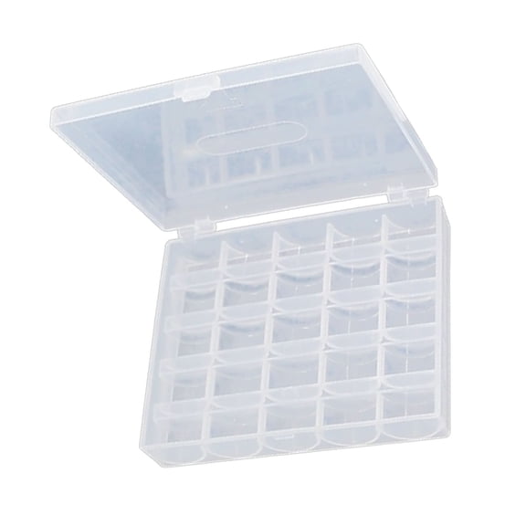 Poly Fill Bobbin Box Bobbin Plastic Case, 25 Slots Bobbin Box for Sewing Craft, Transparent Bobbin Box, Empty Bobbin Box, Sewing Craft Plastic Case Sewing Storage