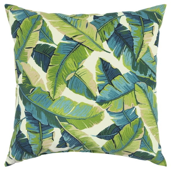 Rizzy Home Throw Pillow TFV123 Transitional Green Leaves Canopy 22" x 22" Square, Poly Filled