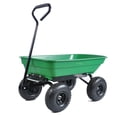 thumbnail image 1 of Poly Garden Cart Dump Wagon, Heavy Duty Yard Dump Cart Wagon, 4 Wheel Lawn Wheelbarrow with 10 In All Terrain Wheels, Steel Frame and Quick Release System, 300 Lbs Capacity, Grass Green, 1 of 6
