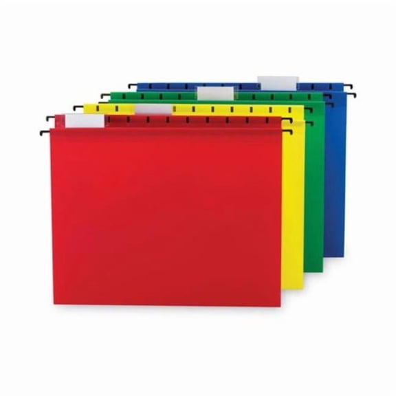 Poly Hanging Folders, Assorted Color - 12 per Pack
