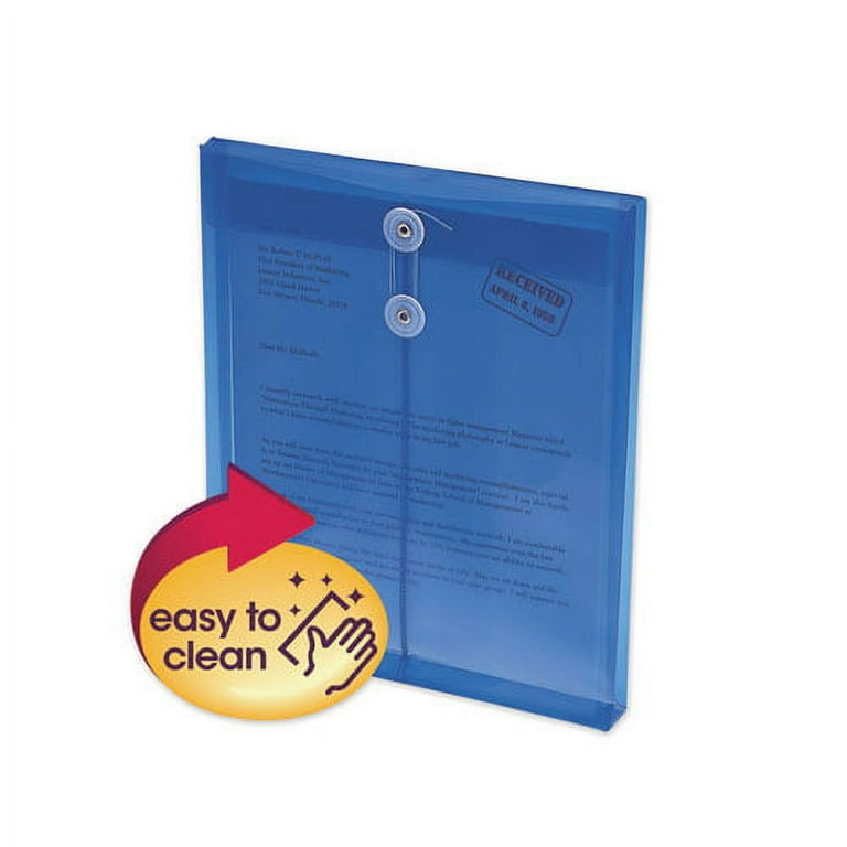 Poly String and Button Interoffice Envelopes, Open-End (Vertical), 9.75 x 11.63, Clear, 5/Pack Poly String and Button Interoffice Envelopes, Open-End (Vertical), 9.75 x 11.63, Clear, 5/Pack