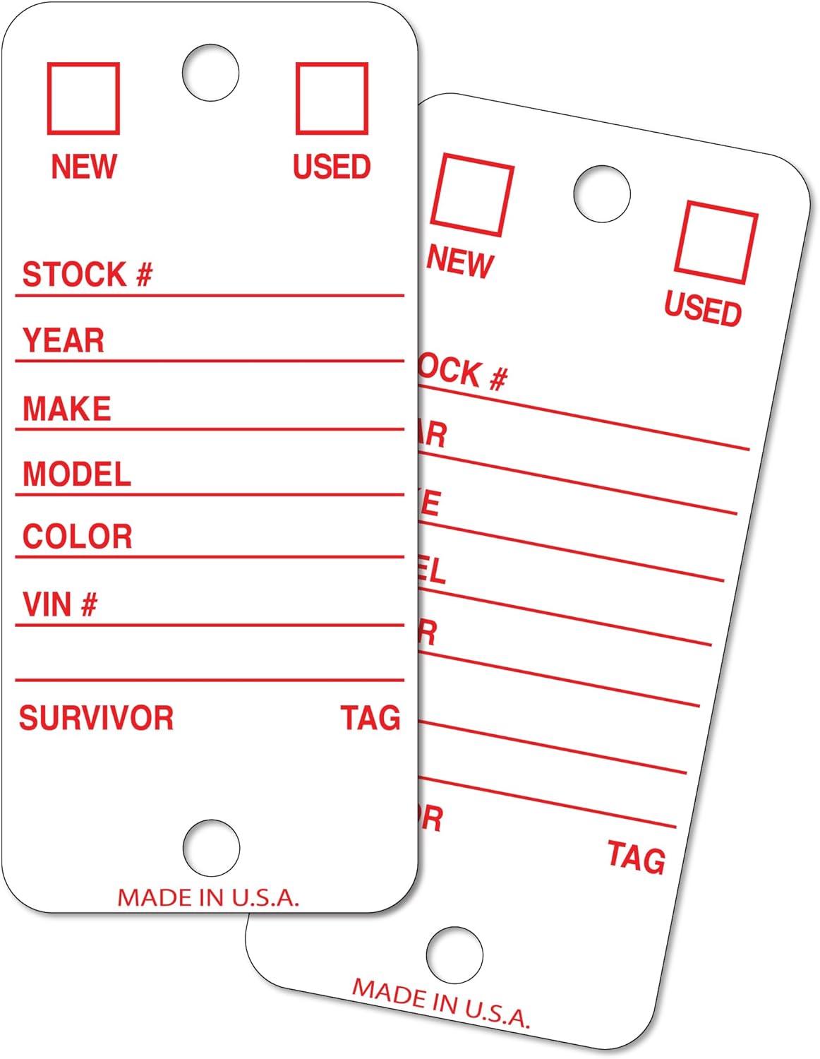 Poly Key Tag, Car Key Tag, 500 per Box, with Rings and Pens Tough ...