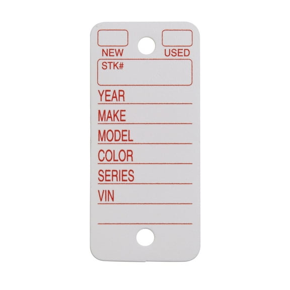 Poly Key Tags - White - Pack of 250- White Key Tags with Labels - Ideal for Dealership  Retail  and Dealer Use - Durable and Easy-to-Write On Key Tag - Perfect for Organizing and Managing Inventory