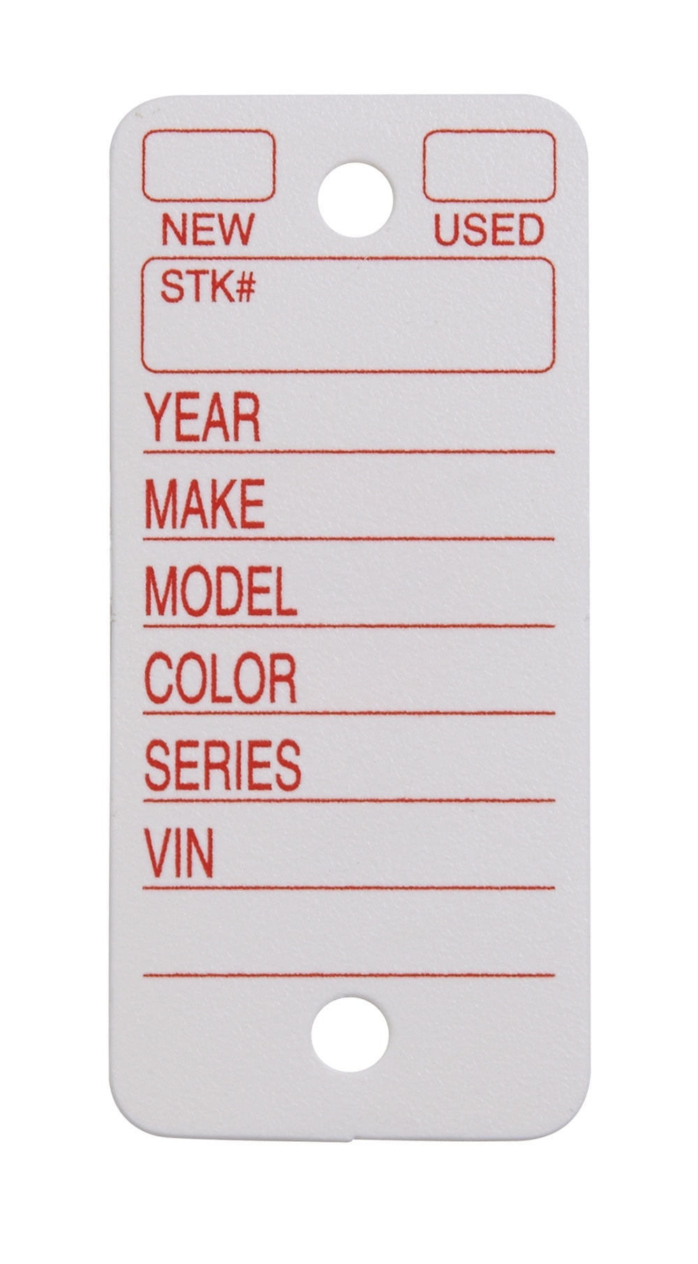 White Rectangular Polyethylene Key Tags with Labels - Pack of 250
