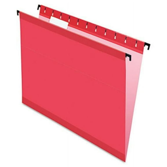 Poly Laminate Hanging Folders, Red - Letter Size