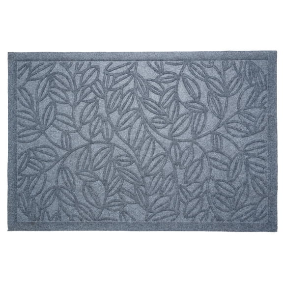 Poly Lilac Vine Indoor/Outdoor Mat,18" x 30", Light Grey