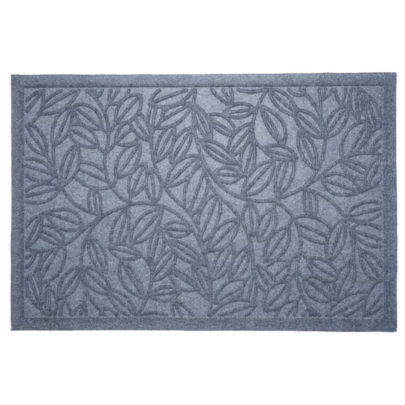 Poly Lilac Vine Indoor/Outdoor Mat, 24" x 36", Light Grey
