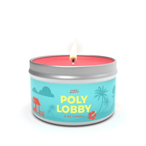 Poly Lobby Soy Blend Candle - Enjoy 40 Hours of The Beautiful Smell of The Lobby at The Polynesian Resort Hotel - Disneyworld - Handmade in The USA | 8 oz. Tin