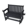 thumbnail image 1 of Mosbrisa Poly Lumber Patio Glider, HIPS Material Weather-Resistant Swing Bench for Outdoor Porch Garden (Black, 2-Seater), 1 of 8