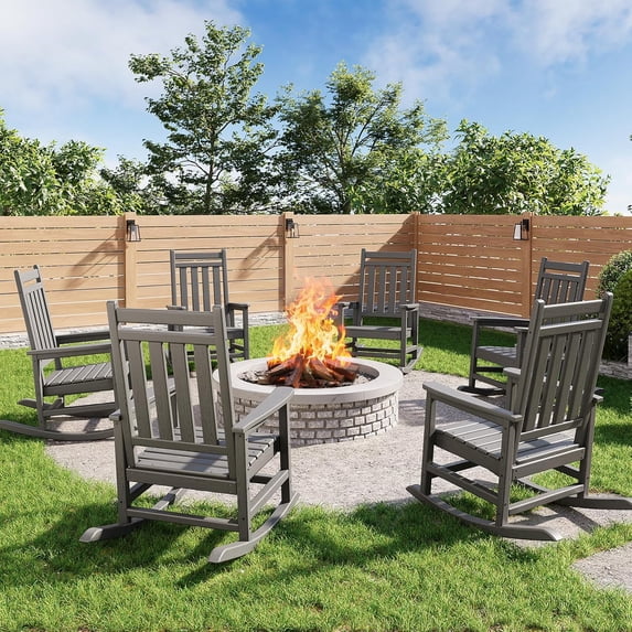 Poly Lumber Rocking Chair Outdoor Set of with Side Table - Back Porch ...