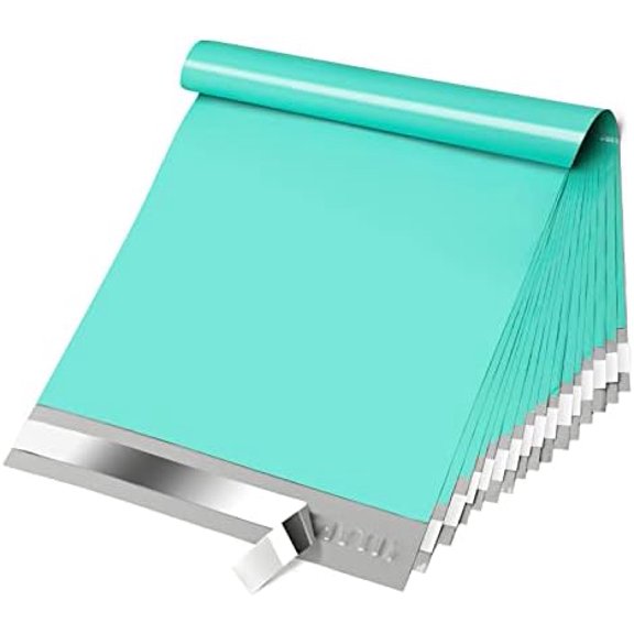 Poly Mailers 10x13 100 Pcs Teal Shipping Envelopes, Self-Sealing Envelopes, Boutique Custom Bags, Enhanced Durability Multipurpose Envelope, Keep Items Safe & Protected