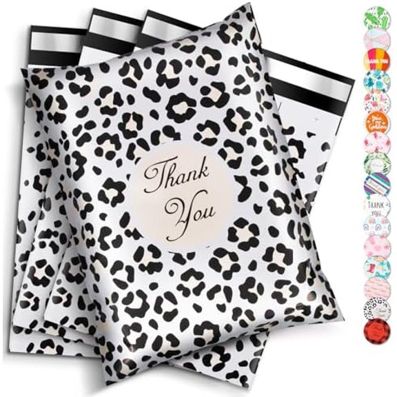 Poly Mailers 10x13, 50PCS Waterproof Shipping Bags, Self-Sealing Mailers Poly Bags, Mailing Envelopes Bulk, Packaging Bags for Small Bussiness Leopard,10x13 - 50Pack