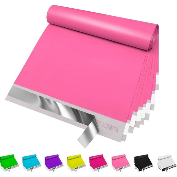 Poly Mailers 10x13 Inch 100 Pcs, Strong Adhesive Shipping Bags for Clothing, Durable Thick Mailing Envelopes with Self Seal, Packaging Bags for Small Business - Pink