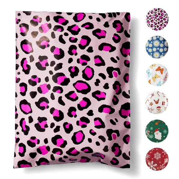 Poly Mailers 10x13 Inch 50 Pack Leopard Print Waterproof Shipping Bags for Clothes and Small Business