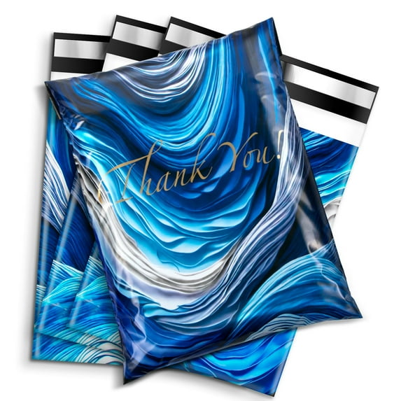 Poly Mailers 10x13 Inch Shipping Bags for Clothes, Self Adhesive Waterproof Shipping Envelopes for Small Business, Mailers Poly Bags for Packaging 100Pcs Waves