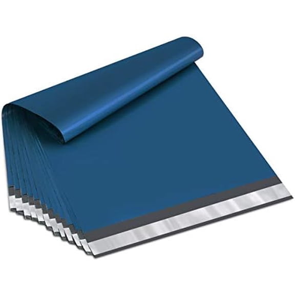 Poly Mailers 12x15.5 Inch Navy Blue 100 Pack Medium Shipping Bags #5 Strong Thick Mailing Envelopes Self Sealing Adhesive Waterproof and Tear Proof Boutique Packaging Postal for Clothing