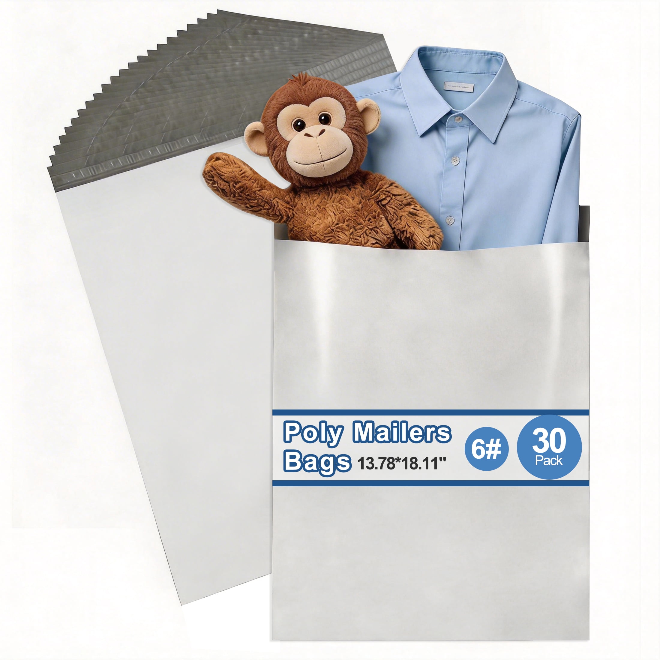 30 Pcs Poly Mailers, 13"x18" Waterproof Tear-Proof Self Adhesive Shipping Bags, Mail Bags for Clothing, Books, Accessories, Mailing Poly Bags for Small Business