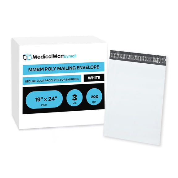 MMBM Poly Mailers 19" x 24" 3 Mil Tamperproof Self Seal Pouches for Apparel and Retail Packaging Purpose 200 Pack