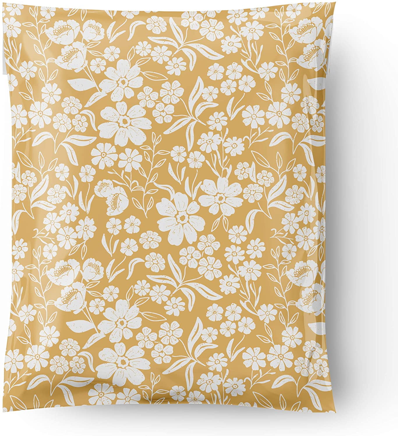 Poly Mailers Shipping Bags Packaging For Small Business - Floral Yellow Recyclable Mailing Plastic Envelopes