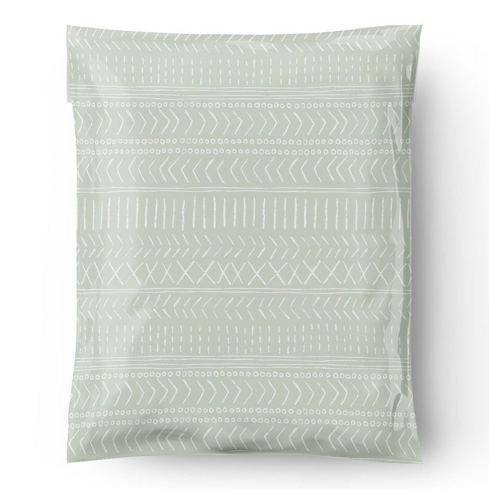 Poly Mailers Shipping Bags Packaging For Small Business – Geo Boho Pastel Green (12x15.5) Mailing Plastic Envelopes | Pack of 200
