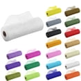 thumbnail image 1 of Poly Mesh Ribbon With Foil Each Roll for Wreaths, Bows, Swags, Gift Wrapping, Holiday and Craft Decorating - 1 Roll of Deco Mesh Net,26 Cm Width 10 Yards Length Each Roll White, 1 of 3