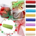 thumbnail image 1 of Poly Mesh Ribbon With Foil Roll For Wreaths Swags Bows Wrapping Decorating, 26Cm Width X 10 Yards Length Each Roll For Craft Floral Arrangements Wedding Decor Gift Wrapping, 1 of 2