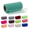 thumbnail image 1 of Poly Mesh Ribbon Tulle Fabric Roll 6in x 10 Yards, Glitter Mesh Fabric for Wedding Party Decoration Gift Wrapping, Decorative Tulle Netting for Floral Arrangement Craft, 1 of 3