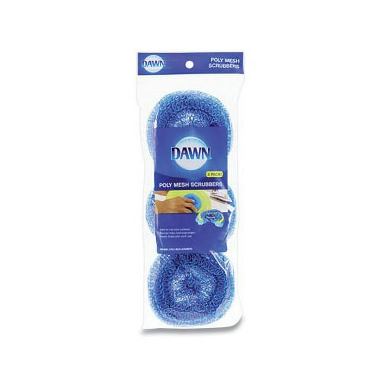 Poly Mesh Scrubbers, Blue, 3/Pack Poly Mesh Scrubbers, Blue, 3/Pack