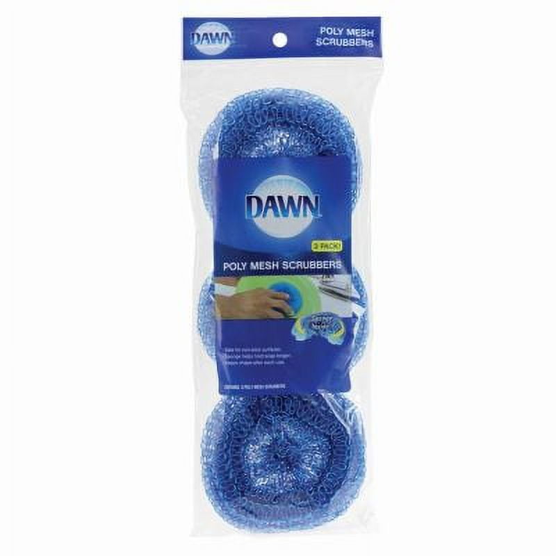 Poly Mesh Scrubbers, Blue, 3/Pack Poly Mesh Scrubbers, Blue, 3/Pack