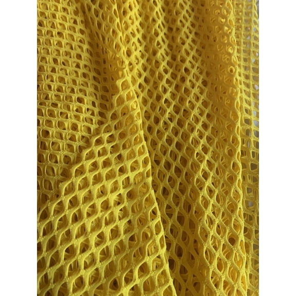 Burlap Fabric Poly Nylon Mesh Fabric Yellow Per Yard 58 Inch Wide