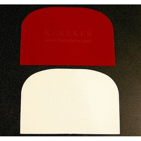 Poly / Plastic Dough Scraper 6" x 4" w/Kerekes Symbol Red