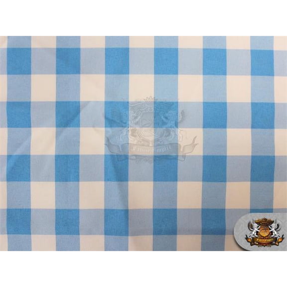 Poly Poplin Checkered Fabric 09 TURQUOISE / 58" Wide / Sold by the yard