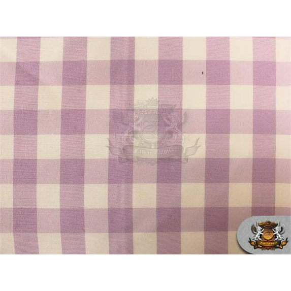 Poly Poplin Checkered Fabric 14 LAVANDER / 58" Wide / Sold by the yard
