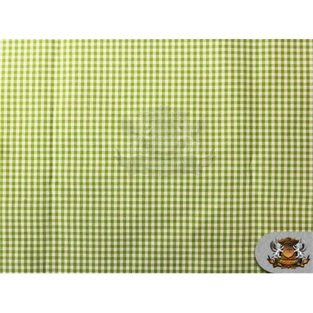 Poly Poplin Gingham Fabric Mini Checkers 13 APPLE GREEN / 58" Wide / Sold by the yard